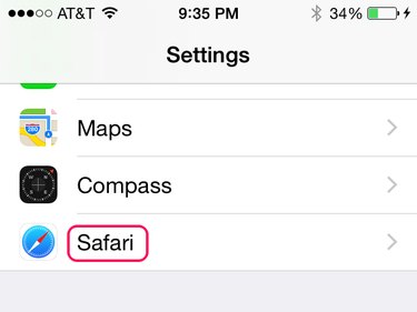 Open Safari settings.