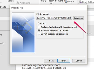 Selecting the CSV File