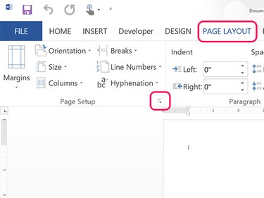 Open the Page Setup window.