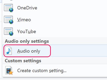 Select Audio Only.