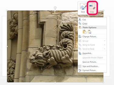 PowerPoint's drop-down menu when right-clicking a photo