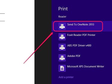 Select the OneNote printer.