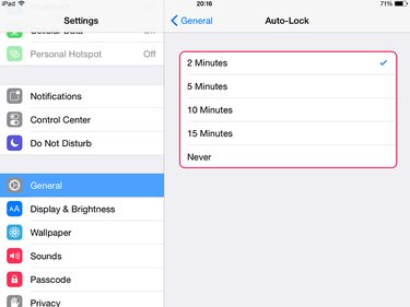 Choose a time in Auto-Lock to set Sleep Mode.