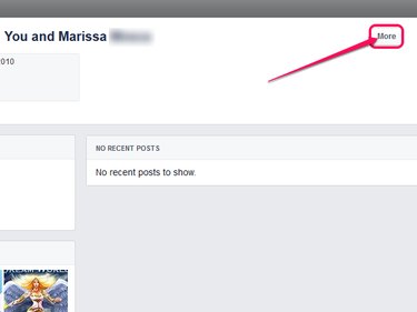 The Friendship page, with the More button highlighted