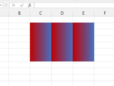 A Vertical style applied across several rows and columns.