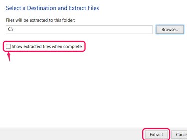 Windows Extract All dialog box