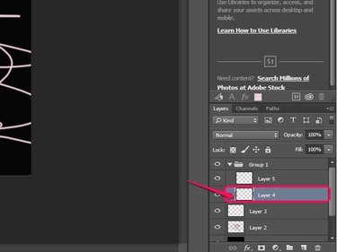 Click the layer or group in the Layer palette to select it.