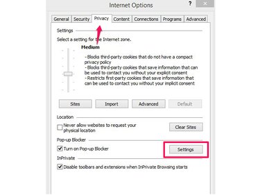 How to change pop-up blocker settings.