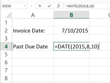 Enter dates using the DATE formula