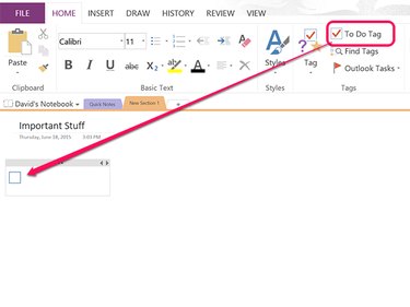 Insert a To Do Tag.