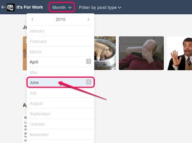 The Month filter drop-down menu, with June highlighted.