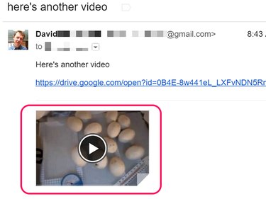 Google Drive videos are embedded in Gmail.