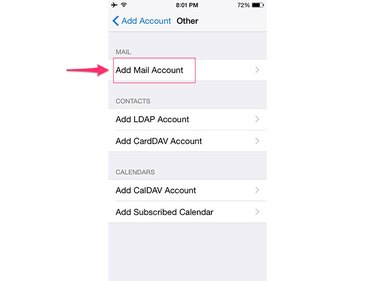 Tap Add Mail Account.