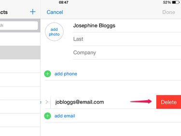 Edit a contact in an iPad's contact list