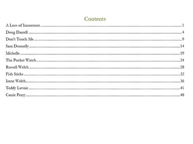 A table of contents in Word.