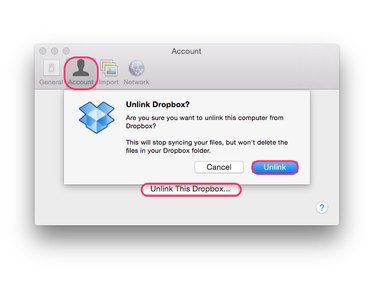 Re-linking a Dropbox account to Mac