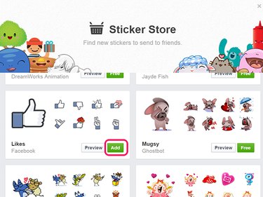 Click the Add button to add the collection to your Message stickers.