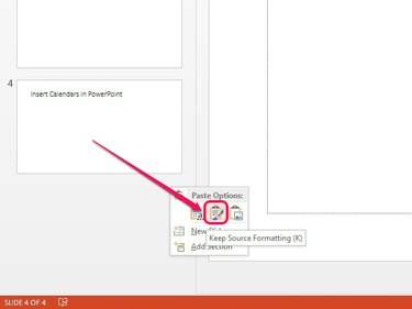 Paste slide into presentation.