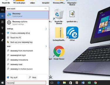 'Recovery control panel' will come up when you type 'recovery' in the Windows 10 search field.