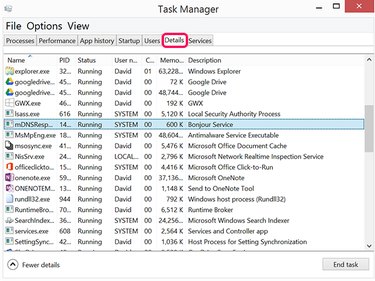 The Task Manager Details tab.