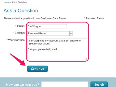 EHarmony Ask a Question page.