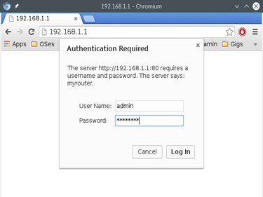 Login with default username and password