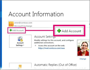 how to add two email accounts in outlook