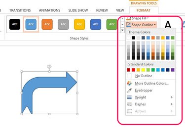 Select a color or style to change the shape's outline.