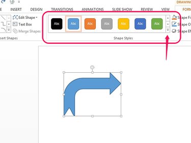 Select a shape style to change the arrow's fill and style.