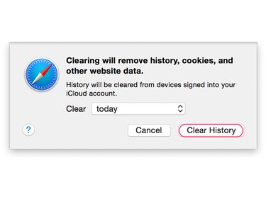 Clear history and data from Safari