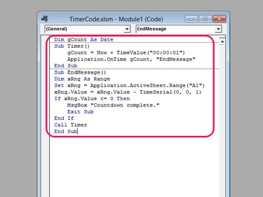 Entering VBA code