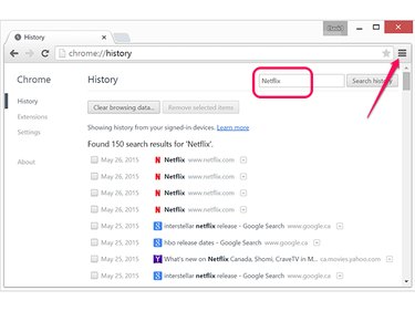 Delete Netflix history from Chrome using the Menu.