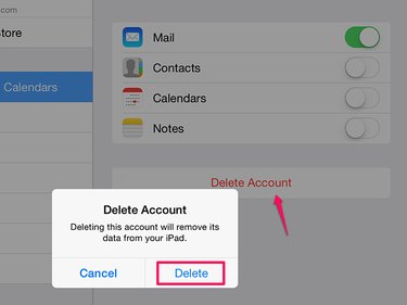 How to delete an email account on an iPad