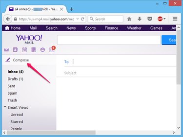 Creating a new email in Yahoo Mail.