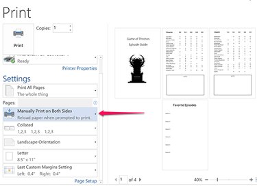 Select Manually Print On Both Sides for one-sided printers.