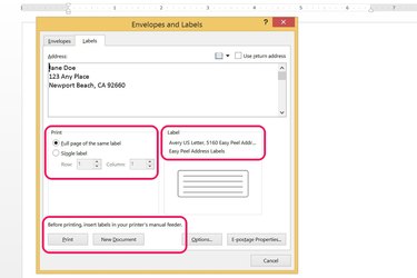 how to format word for labels