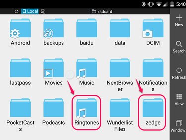 Find your Ringtone folder or Folder of the App from which you get  your ringtones.