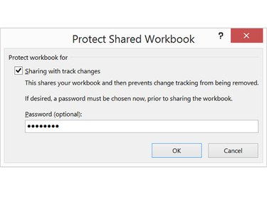 Enter a password to protect a shared workbook.
