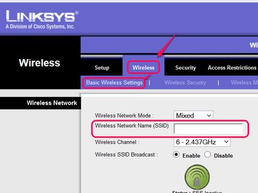 SSID on Linksys router