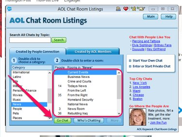 Select a chat room and click Go Chat.