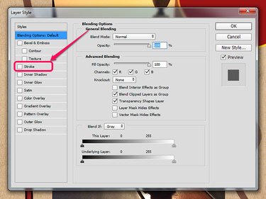 The Layer Style dialog box in Photoshop.