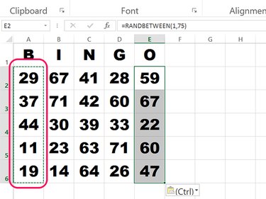 Copy the function to all 25 card cells.