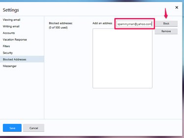 How to block senders in Yahoo Mail