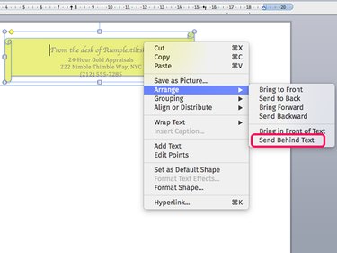 Select Send Behind Text.