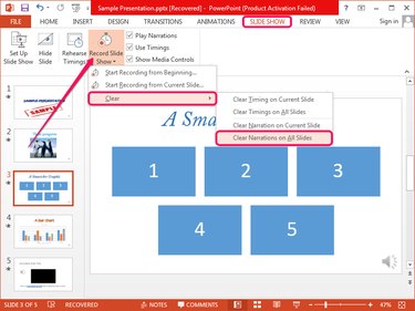 Removing all narration in PowerPoint.
