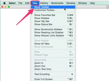 toggle device toolbar safari