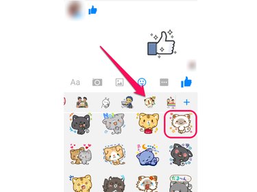 The Meow Town pack has a blushing cat sticker.