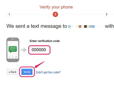 Click Didn't Get The Code to resend the verification code.