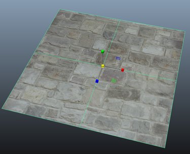 Example of a brick texture applied to a plane in Maya.