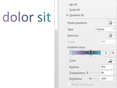 Some gradient types also offer the Angle option.